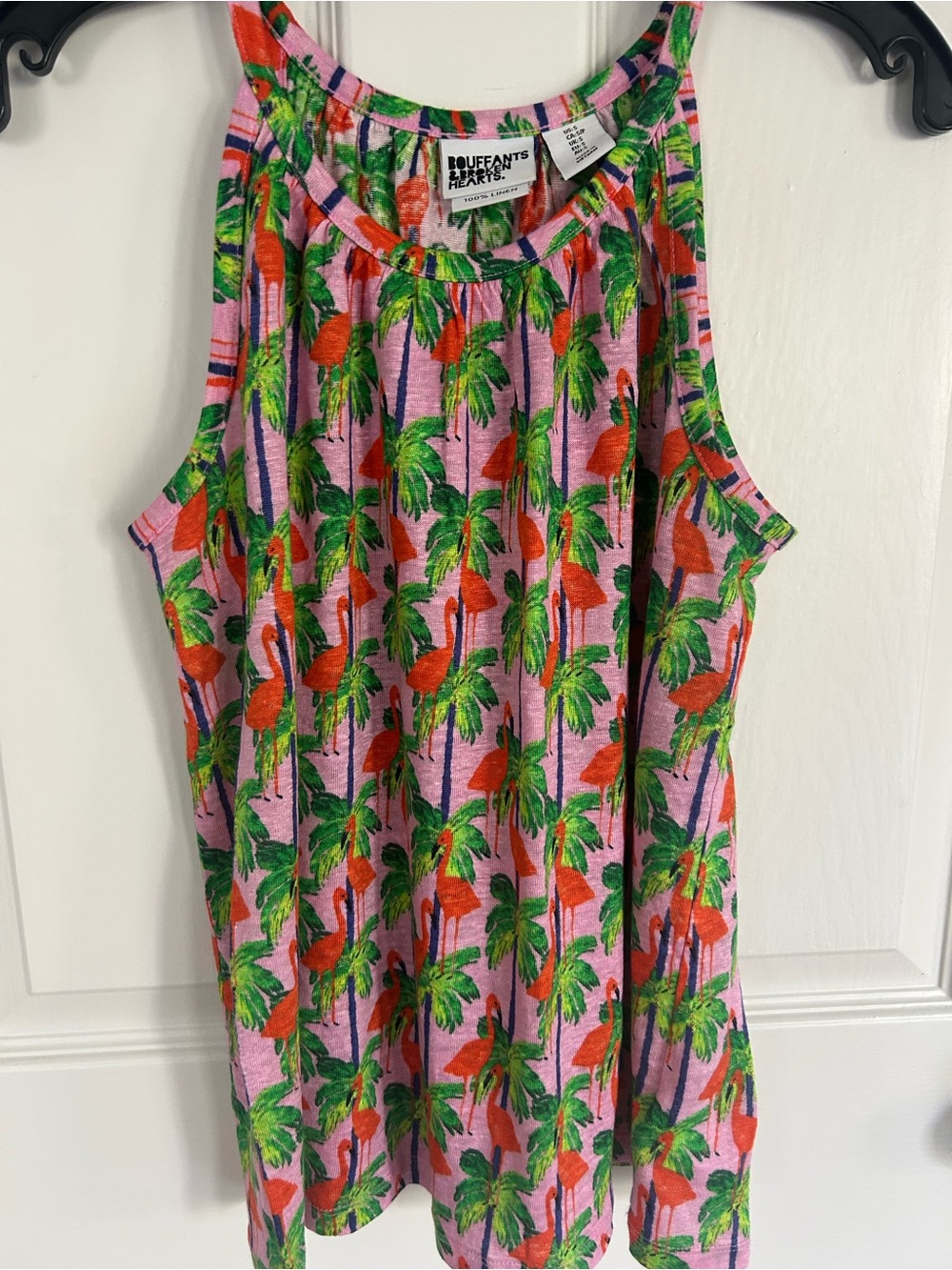Eleven Flamingo & Palm Print Tank Top - Pink, Green, Orange